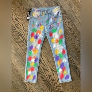 Girls Painted Jeans - size 8Y